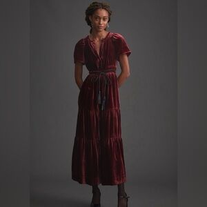 Anthropologie The Somerset Velvet Maxi Dress